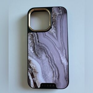 Elegant Purple and White Phone Case with Dual-Layer Protection